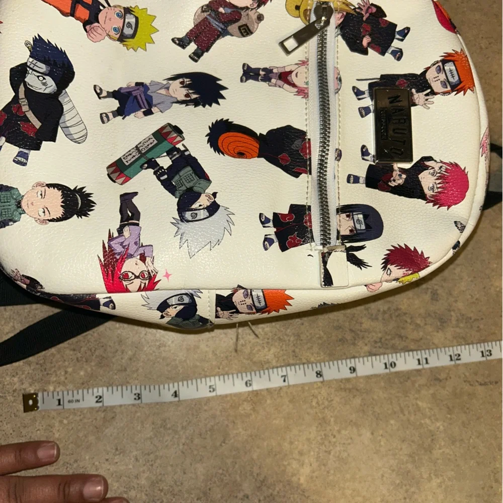 Naruto mini backpack - white Chini character vegan leather